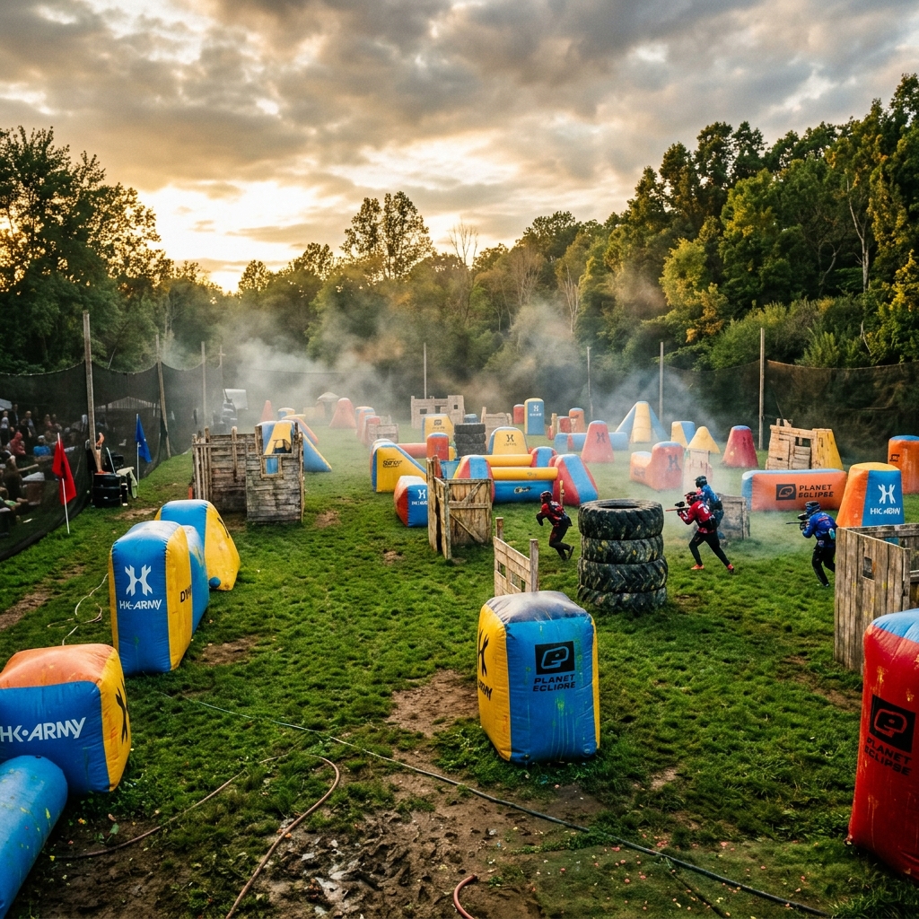 Paintball field ground view